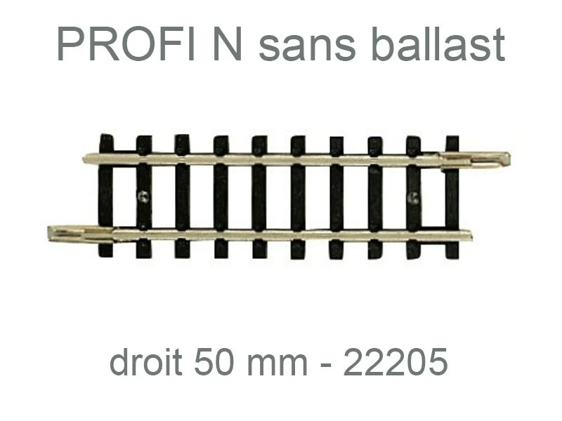 FLEISCHMANN Rail droit 50 mm - Profi sans ballast - N 1/160 - FLEISCHMANN 22205