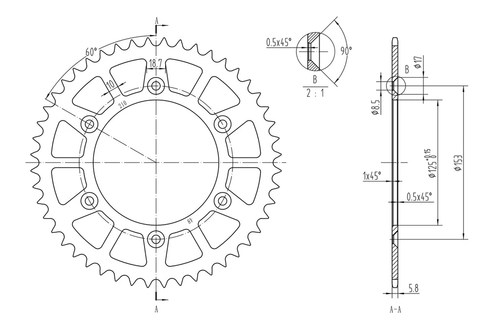 For Honda CRF150F 2003-2017 BikeMaster 965099 520 Series Rear Sprocket Foto 2 de 2