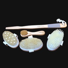 Dry Brushing Body Brush Set Natural Bristles Long Handle Exfoliation Relaxation