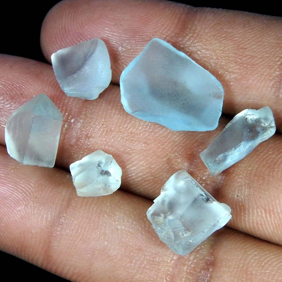 35.70Cts100%Natural Quality Sky Blue Small Topaz Rough Cabochon Gemstone.lot - Image 2 of 3