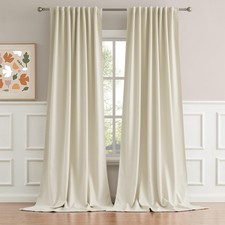 Beige Curtains 102 Length 2 Panels, Cream Blackout Curtains Thermal Insulated...