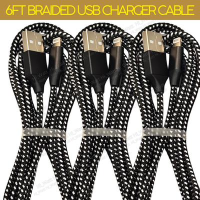 3 Pack Heavy Duty Fast Charger Cable For iPhone 14 13 12 11 XR 8 7 Charging Cord