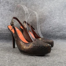 Diego di Lucca Shoes Womens 7 Pumps Slingback Stiletto Platform Metallic Fashion