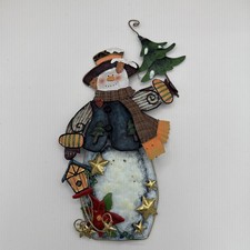 Rustic Metal Painted Snowman Christmas Decor