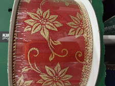 New Kirkland Wire-Edged Ribbon 2.5" Wide 50 Yard poinsettia design red/gold NICE