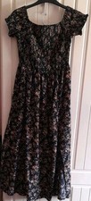 Ladies black Floral Summer Dress Size Eu36 UK Small Great Condition Hardly Worn
