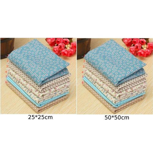 Decorare e Artigianale con 6 Tessuto Trapuntato Cotone Cucito Floreale 25x25cm - Picture 6 of 14