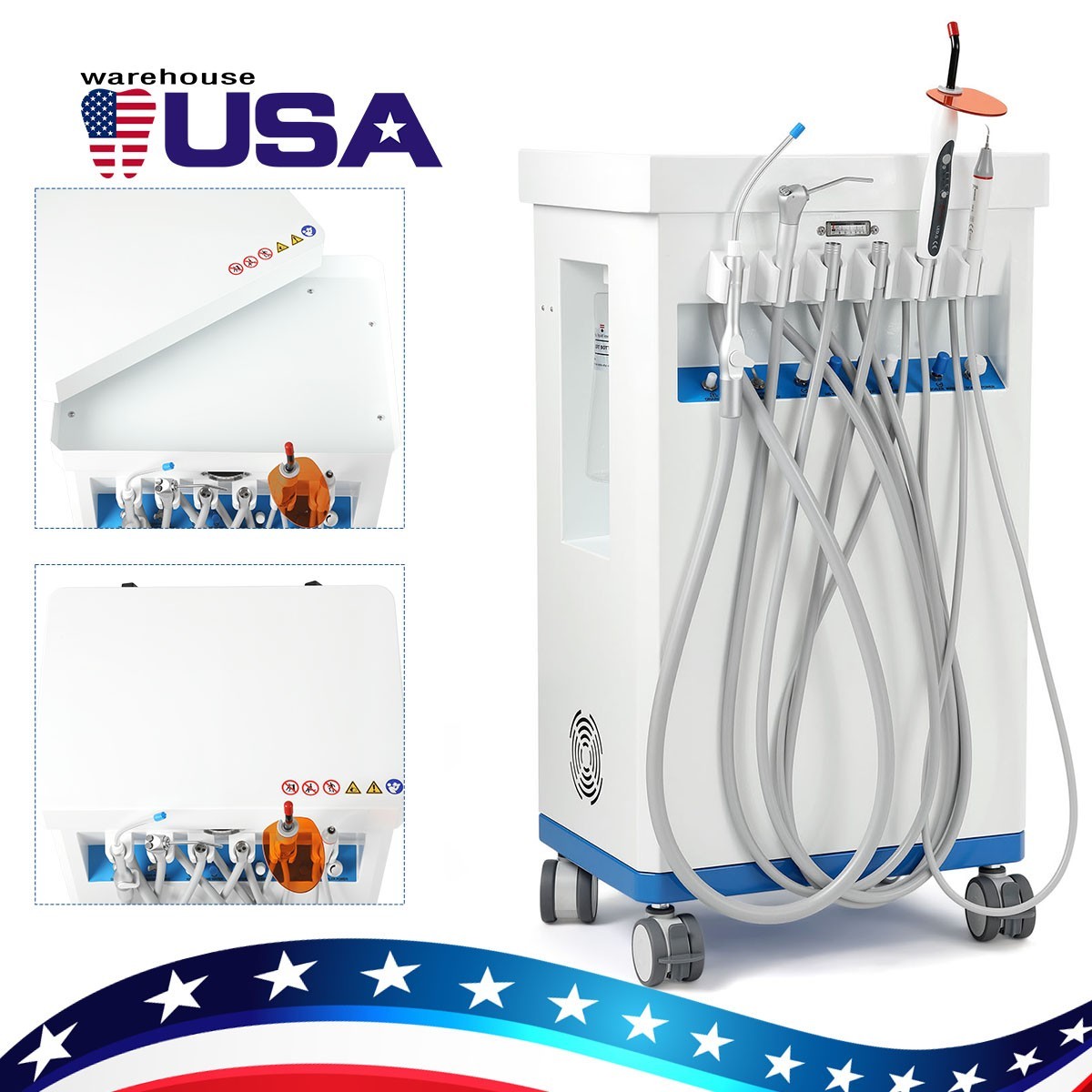 dental portátil Unidad de entrega móvil eyector de saliva/pieza de mano 4Holes