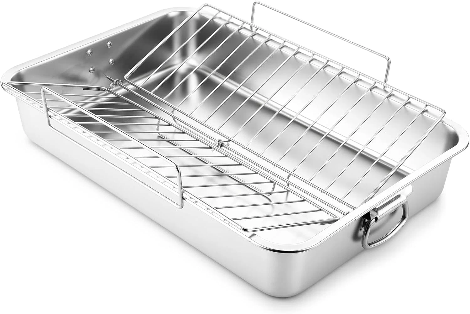 Extra Large Stainless Steel Turkey Roaster with Detachable Rack 23.6"x15.7