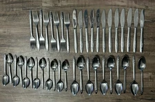 Vintage 42 pcs Set Premier Rose Stainless Steel Flatware
