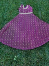 Bollywood dark purple Dress Gown Self print shimmering Indian Diwali Wedding AN1