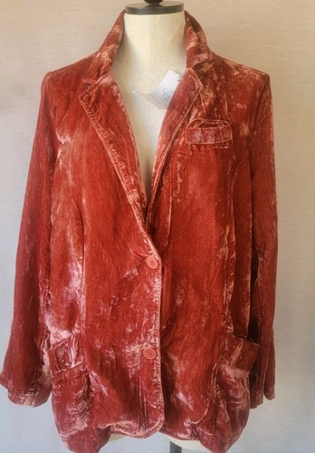 NWT Kyla Seo Piper Women Crashed Velvet Jacket Blazer CORAL QUARTZ Size Small - Picture 1 of 5