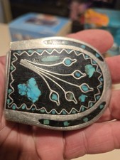 Torquise Sterling Laddies Buckle Belt