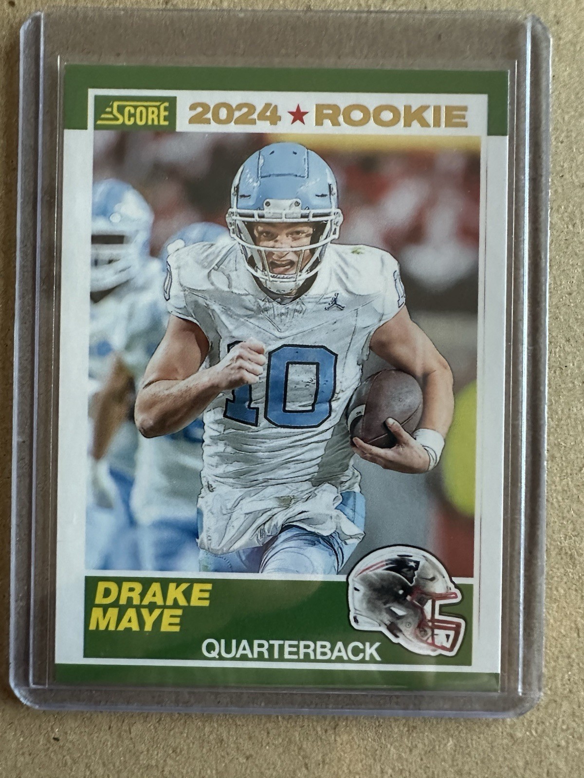 2024 Score - 35th Anniversary Rookie Drake Maye #3 Gold SP No. 3.