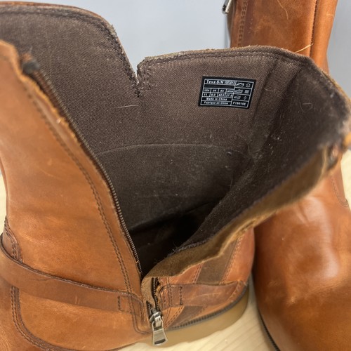 Teva de la Vina Damengröße 11 M/42 braune Leder-Stiefeletten seitlicher Reißverschluss Stiefel - Bild 7 von 9