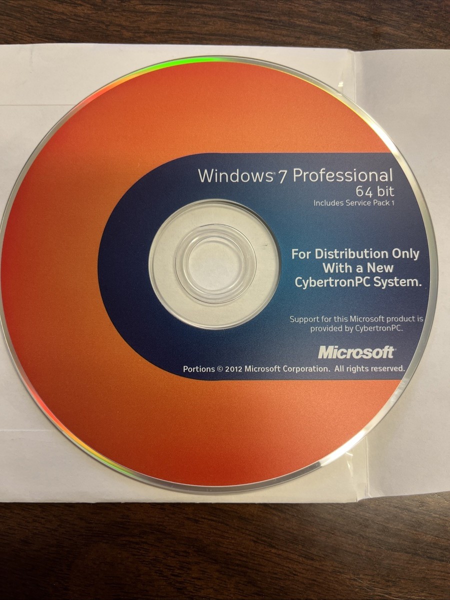 Windows 7 Professional 64-Bit SP1 OEM Install DVD | Disc Only | No