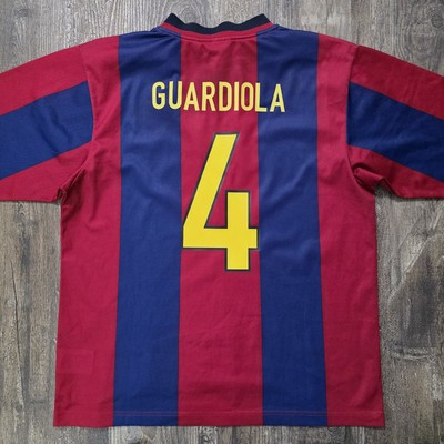1999 Nike Barcelona Home Soccer Jersey Pep Guardiola Men M Spain