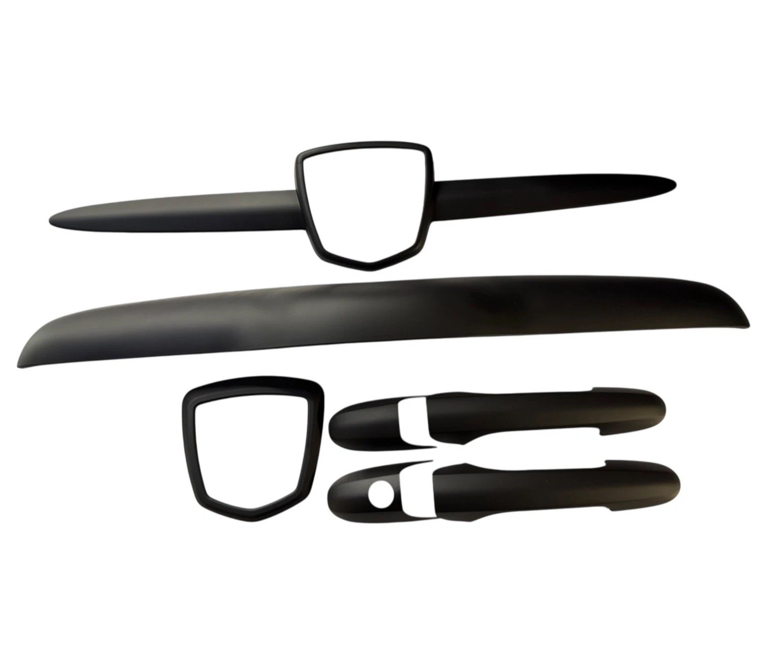 Fits Abarth Full KillAllChrome Kit in Matt Black No Logo 500 595 695 Dechrome