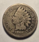 1859 Indian Head Cent 1c Penny, About Good AG Details - Exact Coin Shown