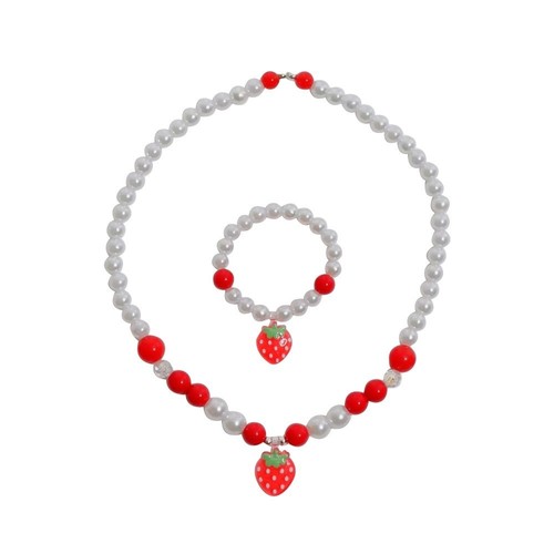 Sweet Necklace Bracelet Set Fruit Themed Earring Ring Jewelry Accessories - Picture 5 of 16