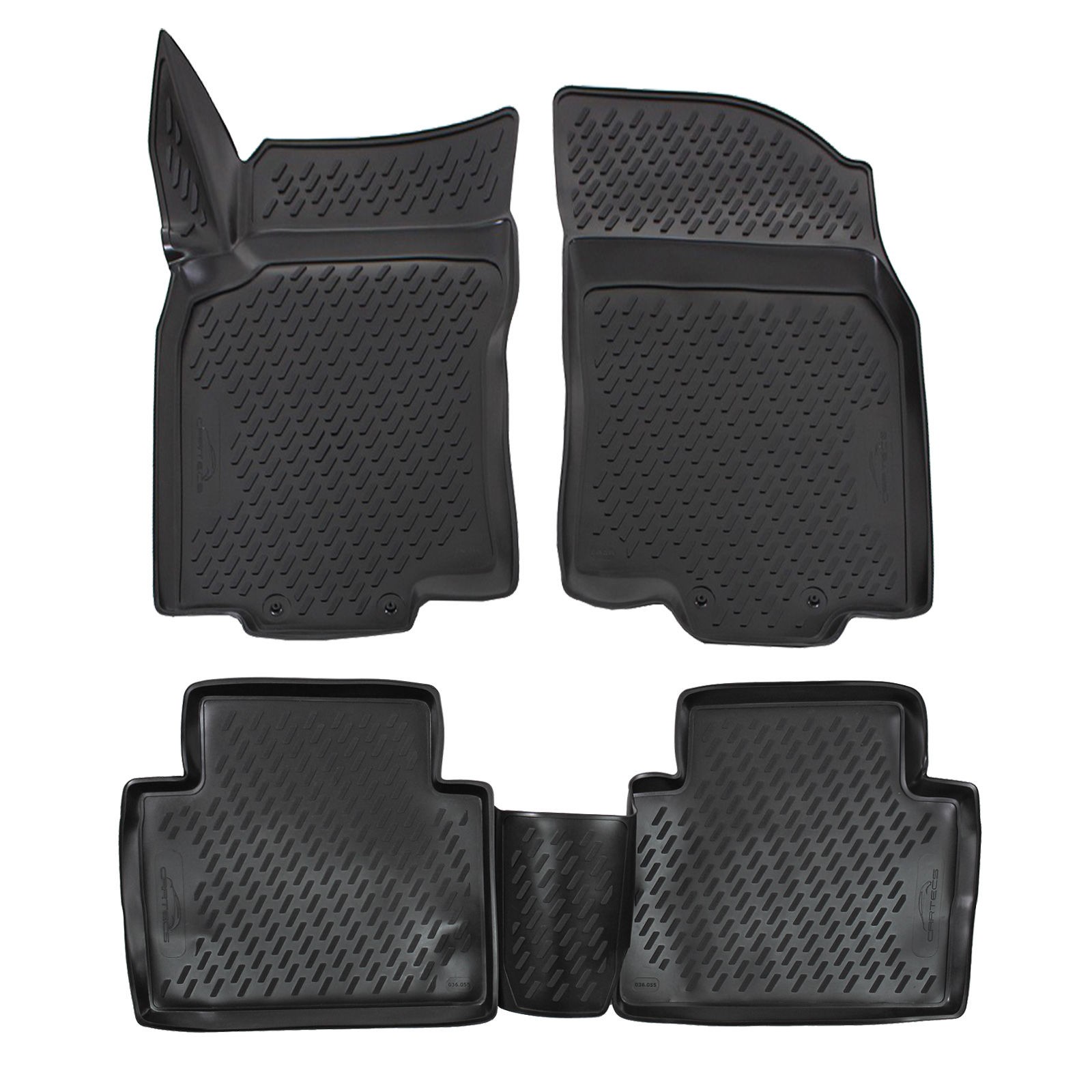 Tapis en caoutchouc pour Nissan X-Trail T32 2014-2021 sur mesure 4 pièces noir