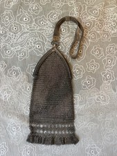 Antique Edwardian Whiting  Davis metal mesh purse Art Deco Victorian Widow