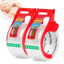 2Pack No Noise Clear Packing Tape with Dispenser,2.7mil x 1.88" x 55Yds Heavy...