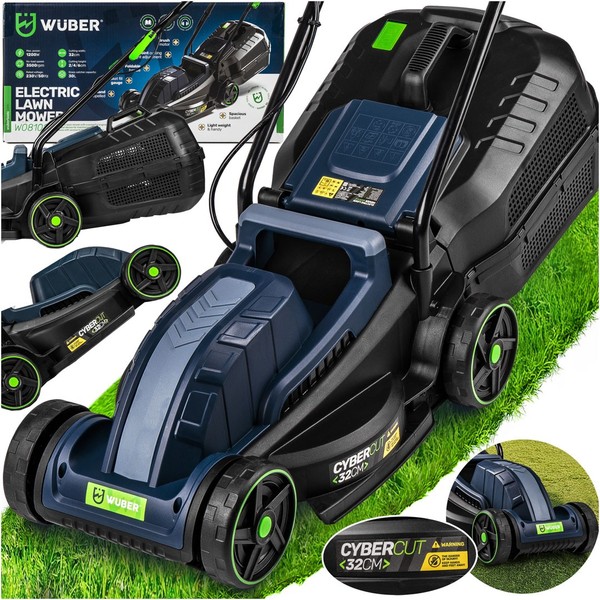 Elektrischer RasenmäHer Wuber 1200W – 32 Cm Schnittbreite, 30L Grasfangkorb-image