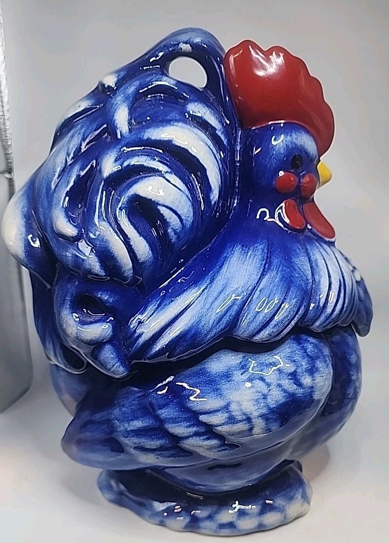 【中古訳有】Perfect Roots & Blues Collection Vintage 1940s McCoy Cobalt Blue Rooster Cookie Jar 11.5