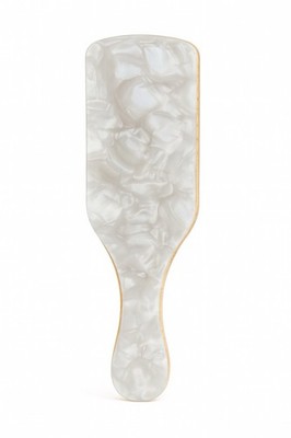   Pearl White  Mini boar Bristles Hair Brush  Elegant Detangling for Daily Use