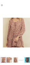 Urban Outfitters Forum Tiered Gypsy Boho Tent Frock Gauzy Ditsy Floral Dress M