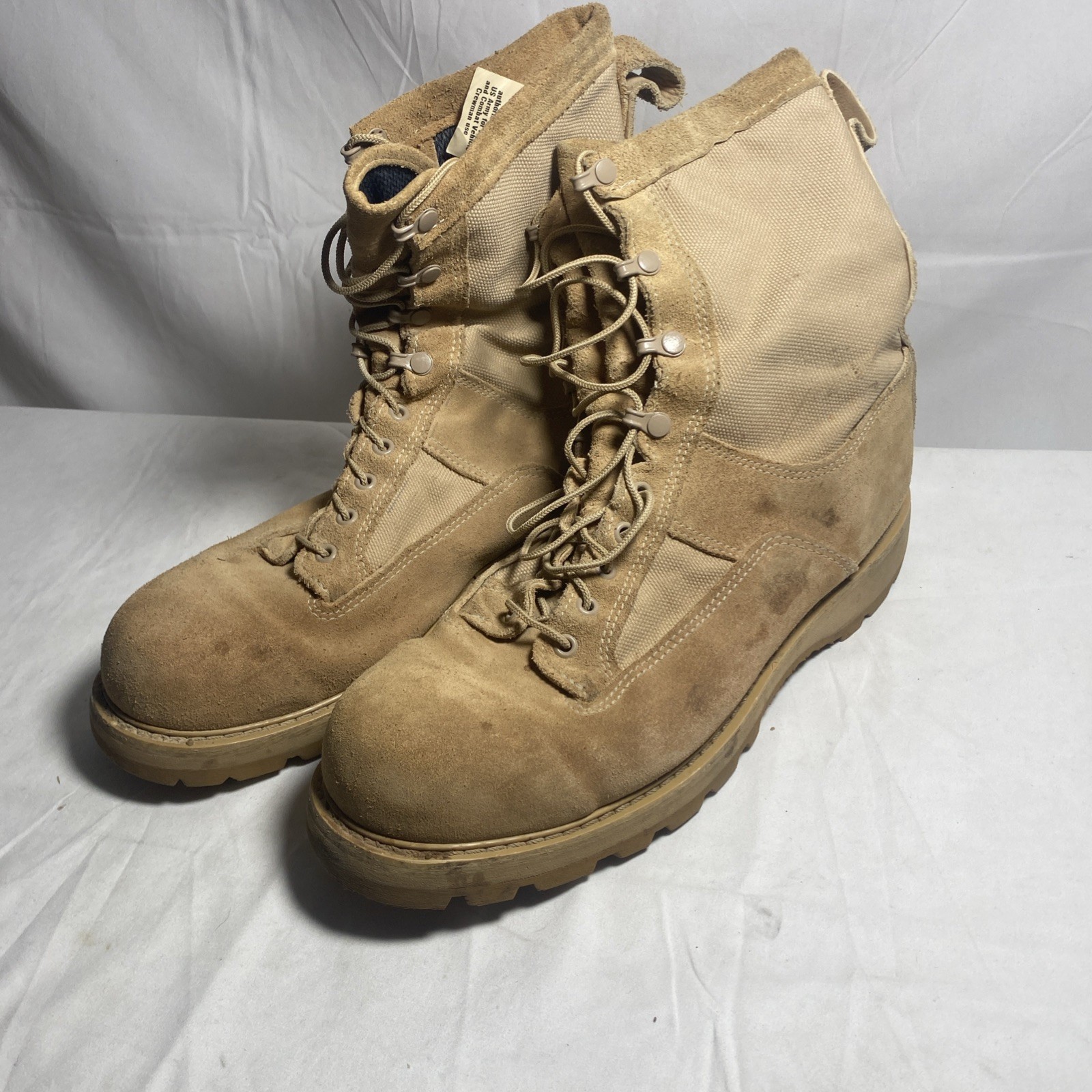 Men's Tan Gore-Tex Military Combat Boots with Vibram Sole Size 12.5 R-image