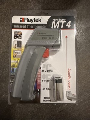 Raytek MiniTemp MT4 Laser Non-Contact Infrared Thermometer - Gray Brand NEW