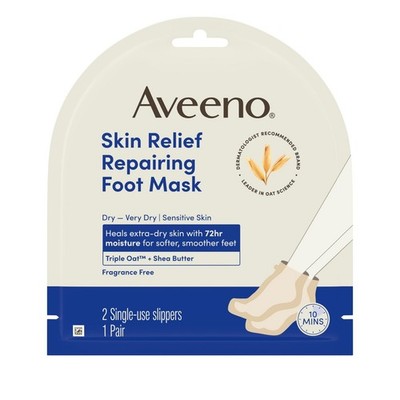 CICA Repair Foot Mask, Oat Shea Butter, Fragrance Free for Dry Skin, 1ct