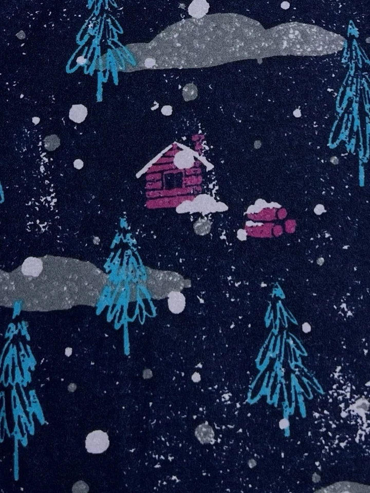 LuLaRoe Leggings Talla Única Navidad Nieve Vacaciones Árbol CABINA Invierno Envío RÁPIDO Foto 3 de 4