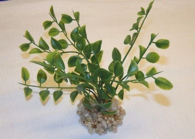 LFP 5" MINI PEA LEAF 3-stem Soft wireless Plastic Plant, Stone Base, Lower Forty Far