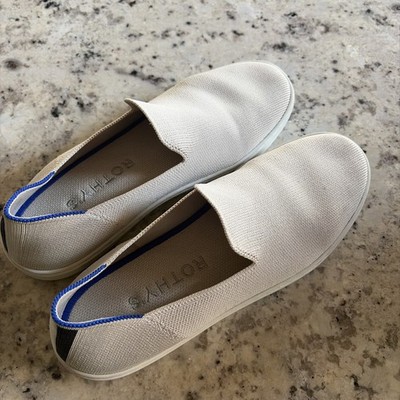 Rothy's Slip On Shoes Women's 9 Cream Casual Comfort Sneaker Loafer