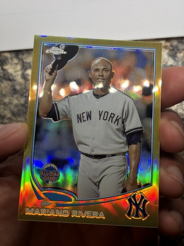 2013 Topps Update Chrome SSP GOLD REFRACTOR /250 Mariano Rivera Tipping Cap Rare - Picture 6 of 8