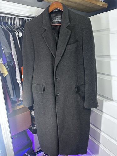 SAKS FIFTH AVENUE Cashmere Collection Charcoal OVERCOAT TOP COAT Gorgeous!