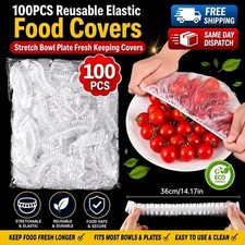 100PCS Reusable Elastic Food Covers Stretch Bowl Plate Fresh Keeping Covers