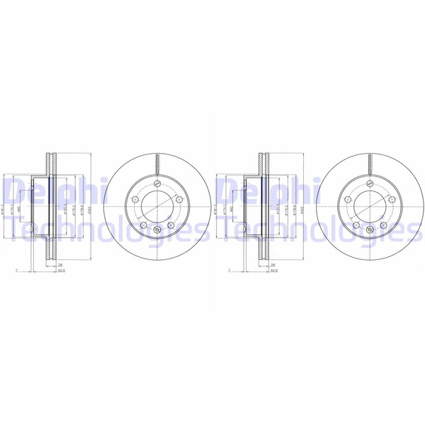2X Delphi Bremsscheiben 302Mm BelÜFtet Vorne Passend FÜR Nissan Interstar NV400-image