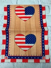 Independence Day Cotton Linen Table Runner Dresser Scarves July 4th USA Flag Day