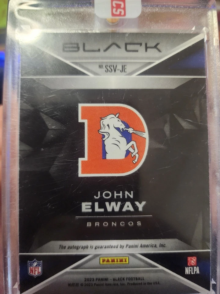 🔥Panini Sellado🔥2023 Panini Negro John Elway Firmas EN TARJETA #5 de 10 HOF🔥 Foto 3 de 3