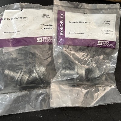 bx mc flex screw in connector pro connex 42009 Lot Of 6