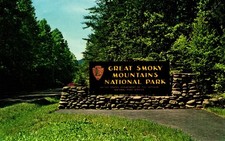 Postcard entrance great Smoky Mountains national Park Tennessee North Carolina