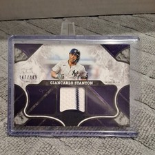 Giancarlo Stanton 2025 Topps Tier One Relics Purple /149 GW Pinstripe Yankees