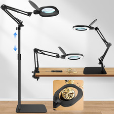 15X Magnifying Glass with Light and Stand, Lighted Magnifying Glass 3-In-1 Hands