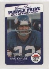 1998 Pizza Hut Minnesota Vikings Purple Pride Hall of Fame Paul Krause HOF s5j