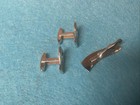 VTG MCM Silver W/Black  Enamel Cufflinks and Matching Tie Clip — photo 2