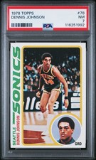1978-1979 Topps Dennis Johnson #78 PSA 7 NM Rookie card Seattle Sonics graded RC